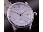 Knockoff Rolex Geneve Cellini Time Watch SS White Face Diamond Bezel